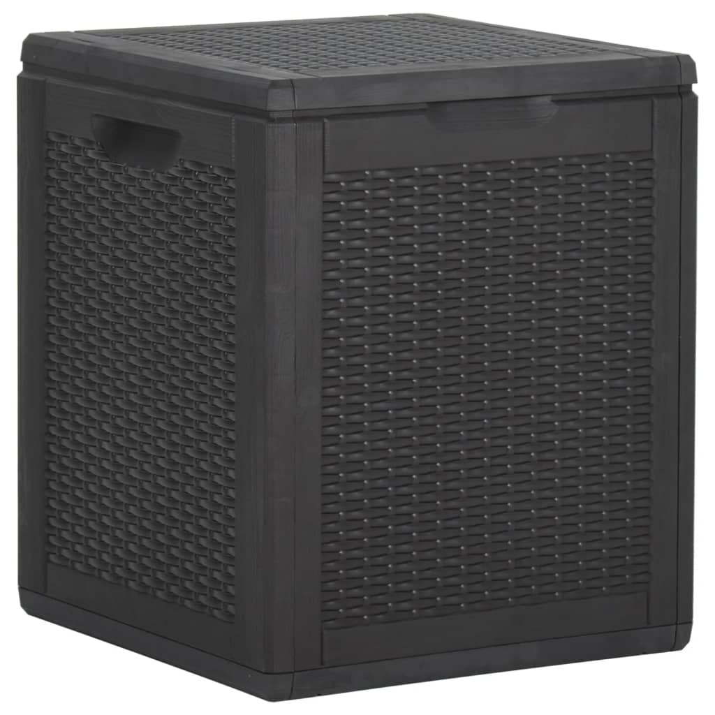 vidaXL Zahradní úložný box 90 l černý PP ratan
