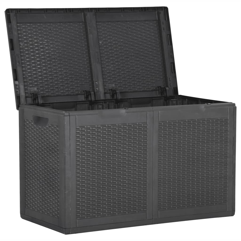 

vidaXL Tuinbox 180 L PP rattan zwart