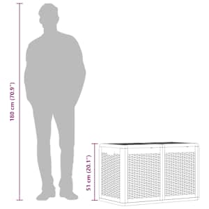 Zahradní úložný box 180 l černý PP ratan - obrázek 11