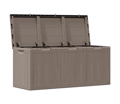 vidaXL Bo&icirc;te de rangement de jardin 270 L Marron PP aspect bois