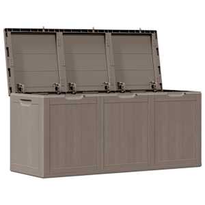 vidaXL Bo&icirc;te de rangement de jardin 270 L Marron PP aspect bois