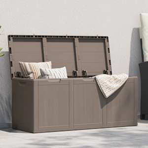 Vrtna škatla 270 L rjava PP videz lesa