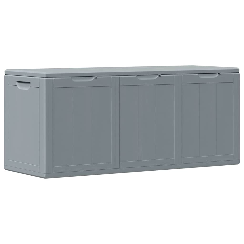 Boîte de rangement de jardin 270 L Gris PP Rotin