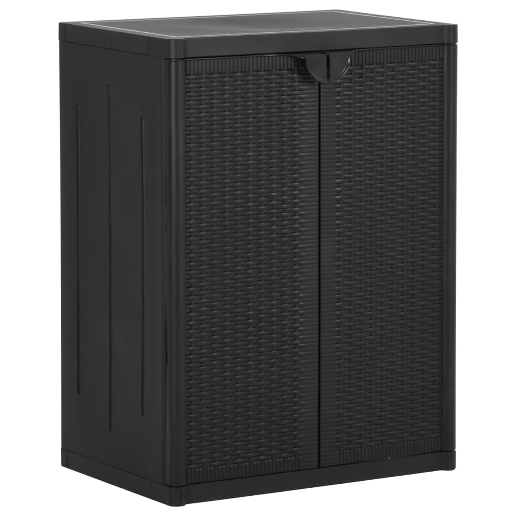Afbeelding vidaXL Tuinkast 65x45x88 cm PP rattan zwart door Vidaxl.nl