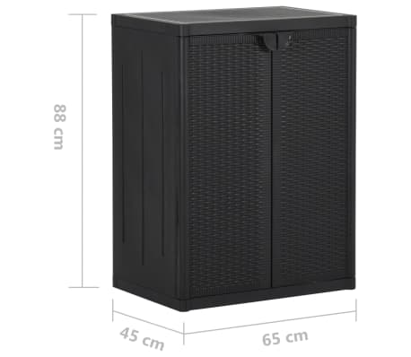vidaXL Gartenschrank Schwarz 65x45x88 cm PP RattanOptik vidaXL.de