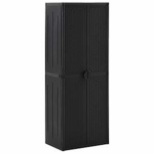 vidaXL aia hoiukapp, must, 65 x 45 x 172 cm, PP rotang