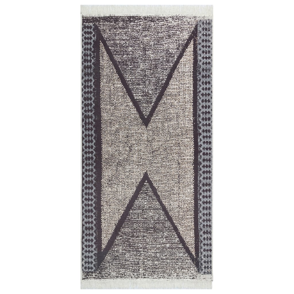vidaXL Tapis Noir et gris 80x150 cm Coton