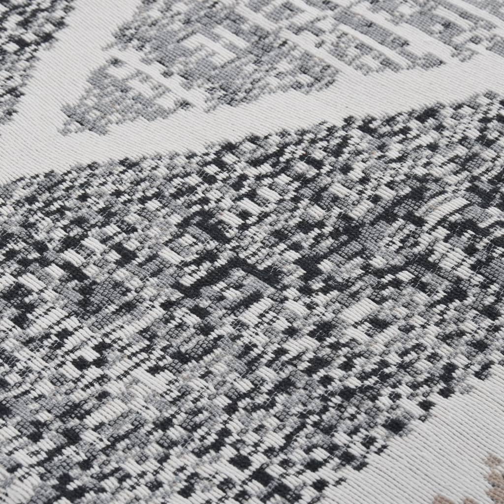 Килим, черно и сиво, 80x300 см, памук