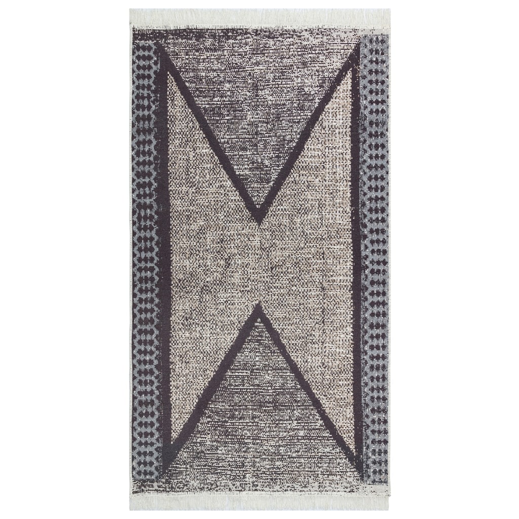 vidaXL Matto musta ja harmaa 120x180 cm puuvilla