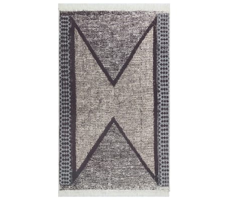 vidaXL Teppe svart og grå 160x230 cm bomull