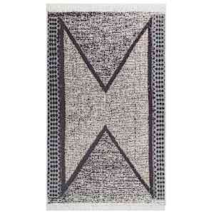 vidaXL Teppe svart og grå 160x230 cm bomull