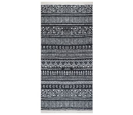vidaXL Koberec černobílý 80 x 150 cm bavlna