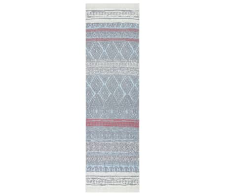 vidaXL Tapis Rose et aqua 80x300 cm Coton