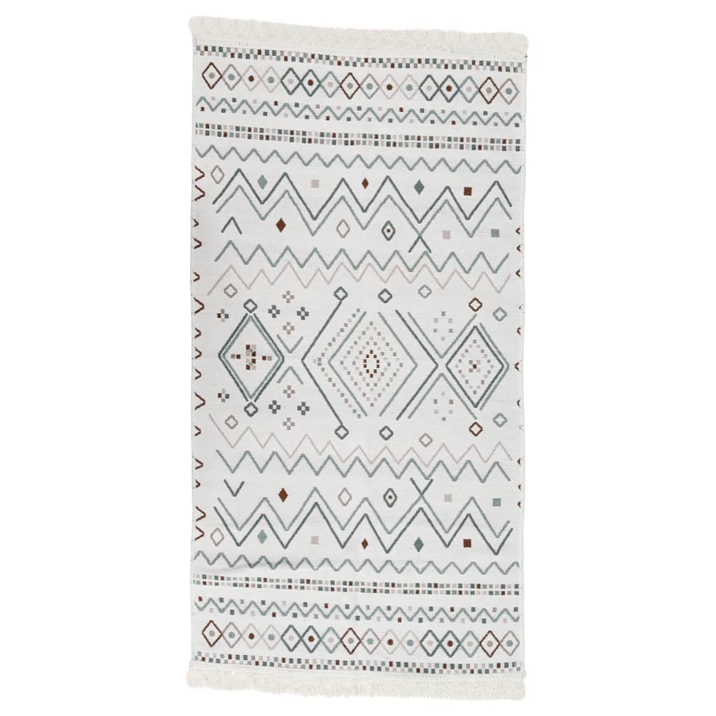 vidaXL Tapis Beige et bleu 120x180 cm Coton