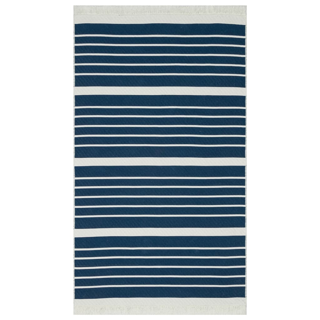 

vidaXL Vloerkleed 120x180 cm katoen marineblauw