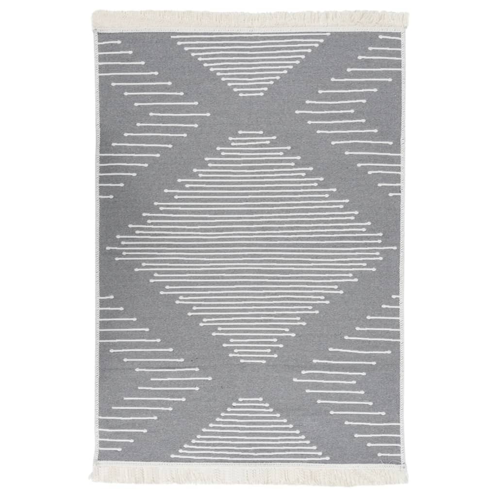 vidaXL Tapis Gris foncé 160x230 cm Coton