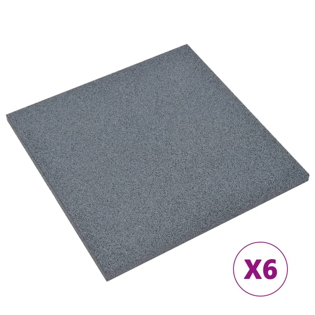 Thumbnail - vidaXL Fallschutzmatten 6 Stk. Gummi 50x50x3 cm Grau