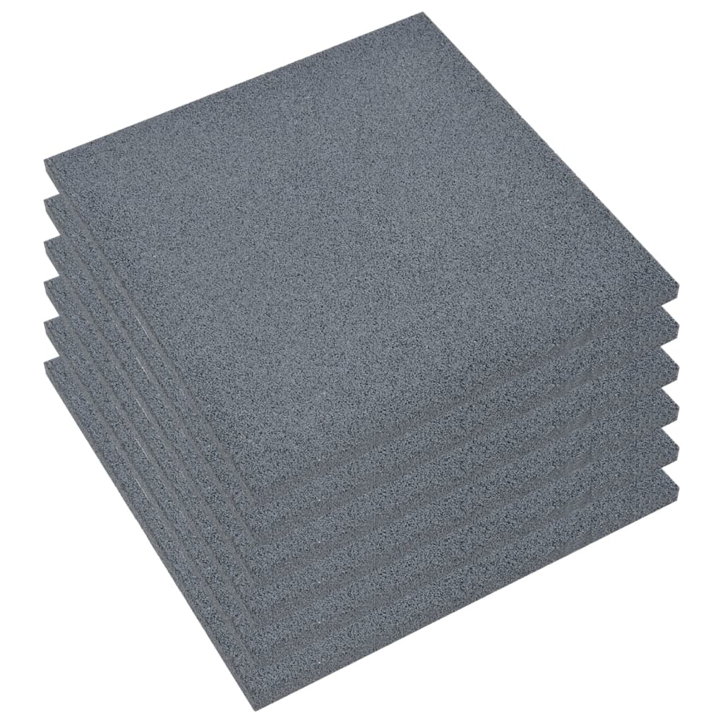 vidaXL Plăci de protecție la cădere, 6 buc, gri, 50x50x3 cm, cauciuc