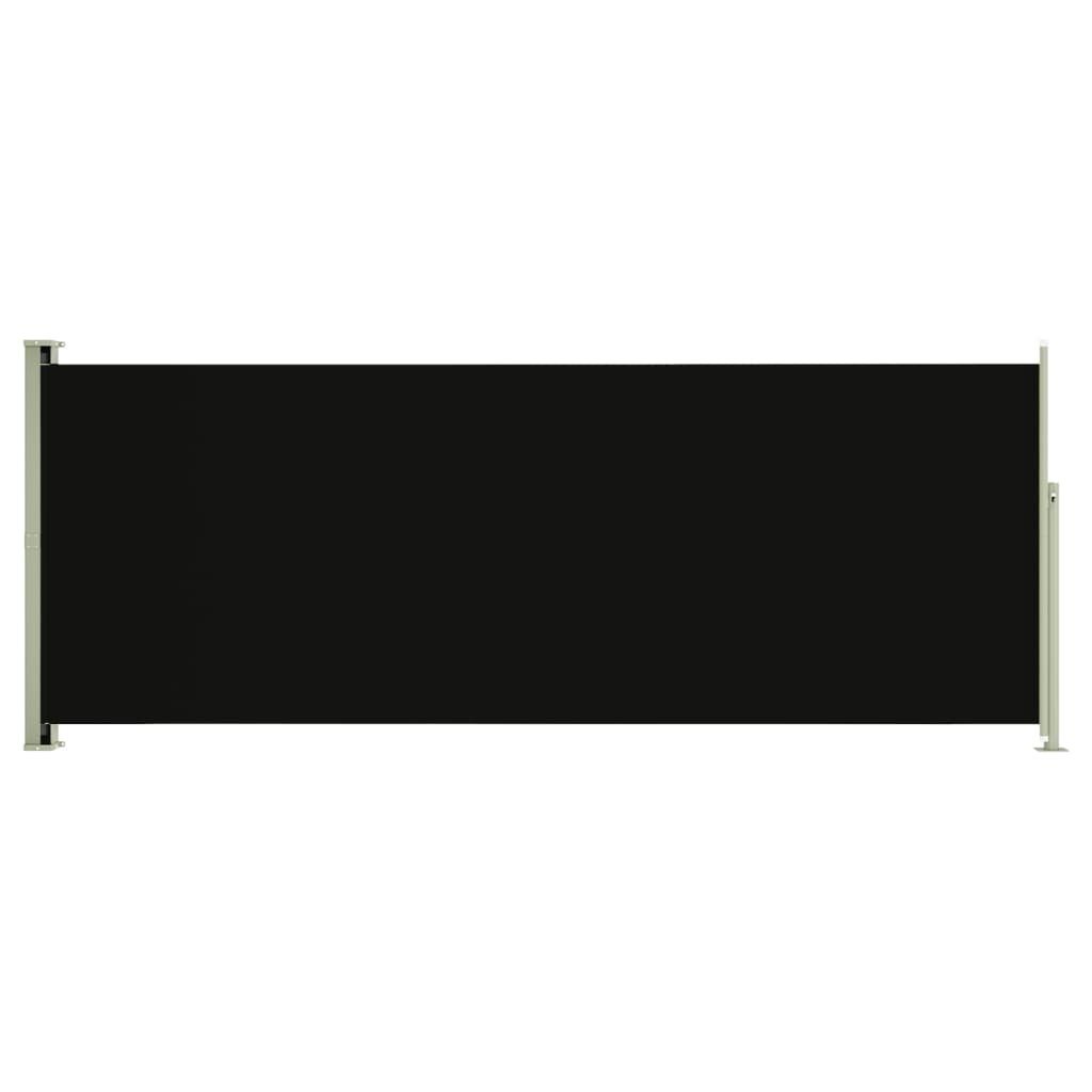 Fekete behúzható oldalsó terasznapellenző 117 x 300 cm 