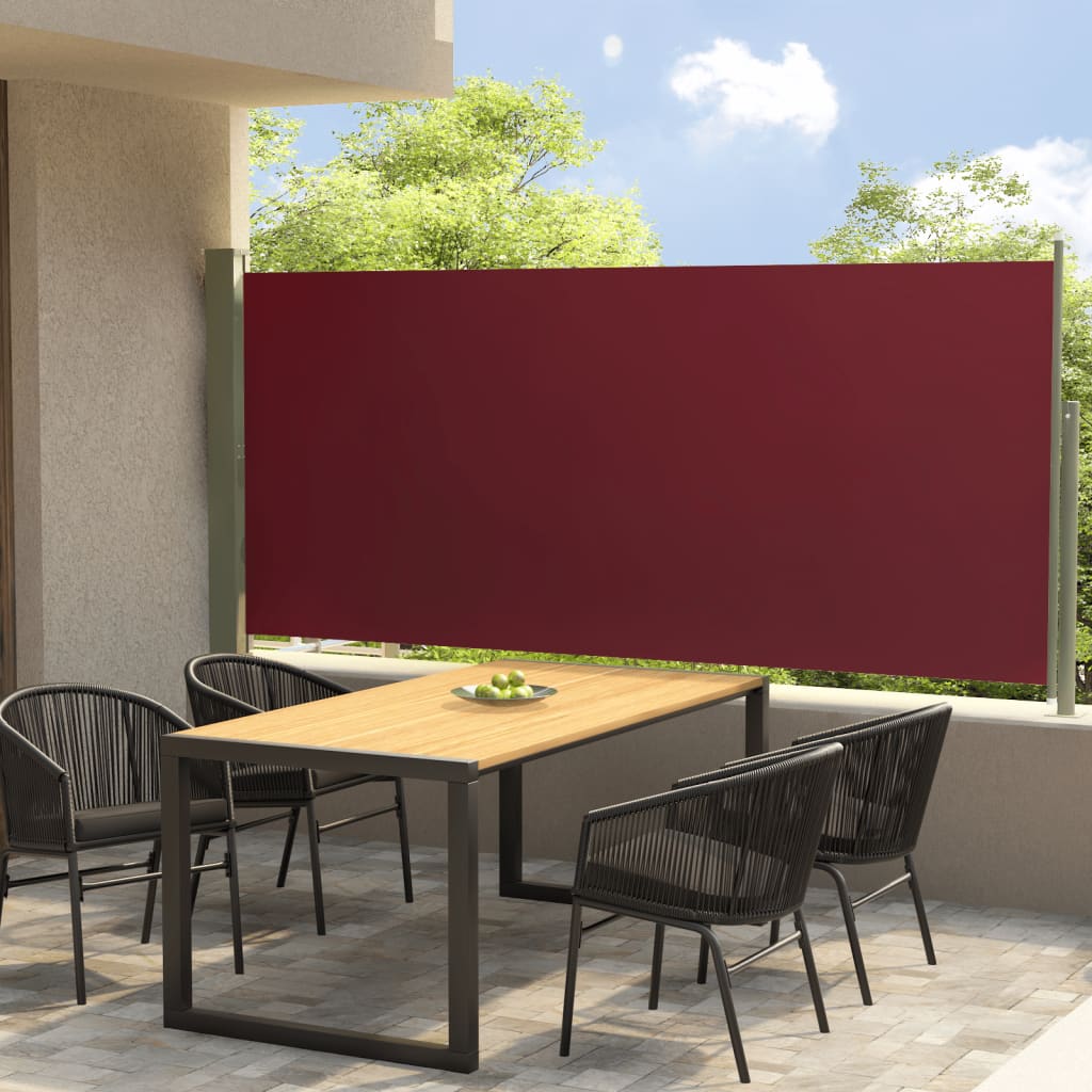 vidaXL Toldo lateral retrátil para pátio 140x300 cm vermelho