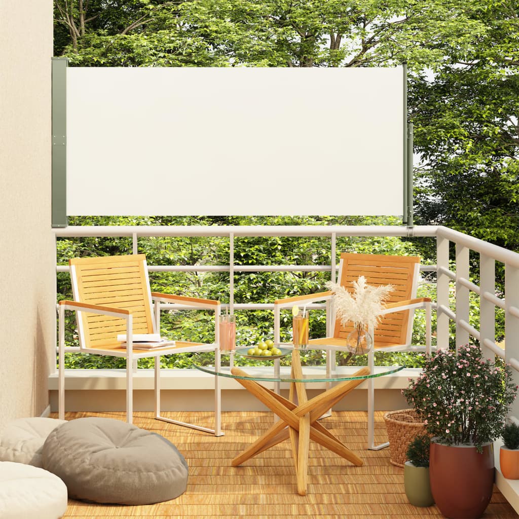 vida XL Seitenmarkise Ausziehbar 160x 300 cm Creme