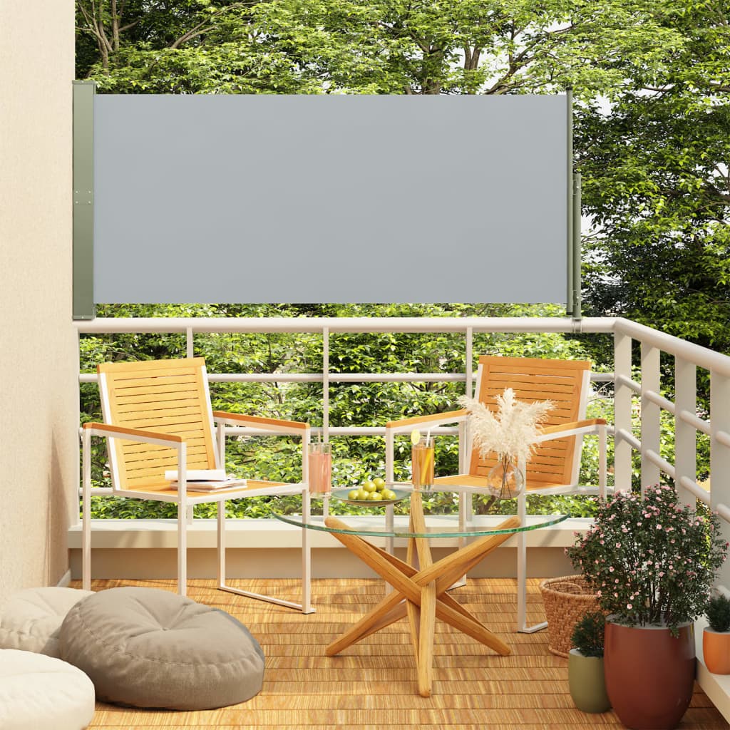 vida XL Seitenmarkise Ausziehbar 160x 300 cm Grau