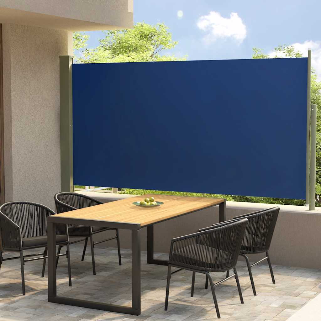 vidaXL Toldo lateral retrátil para pátio 160x300 cm azul