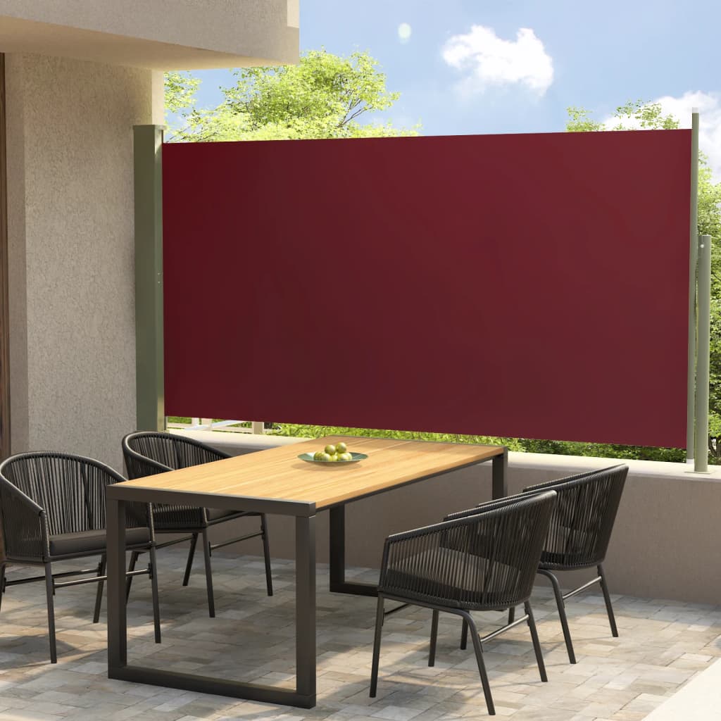 vidaXL Toldo lateral retrátil para pátio 160x300 cm vermelho