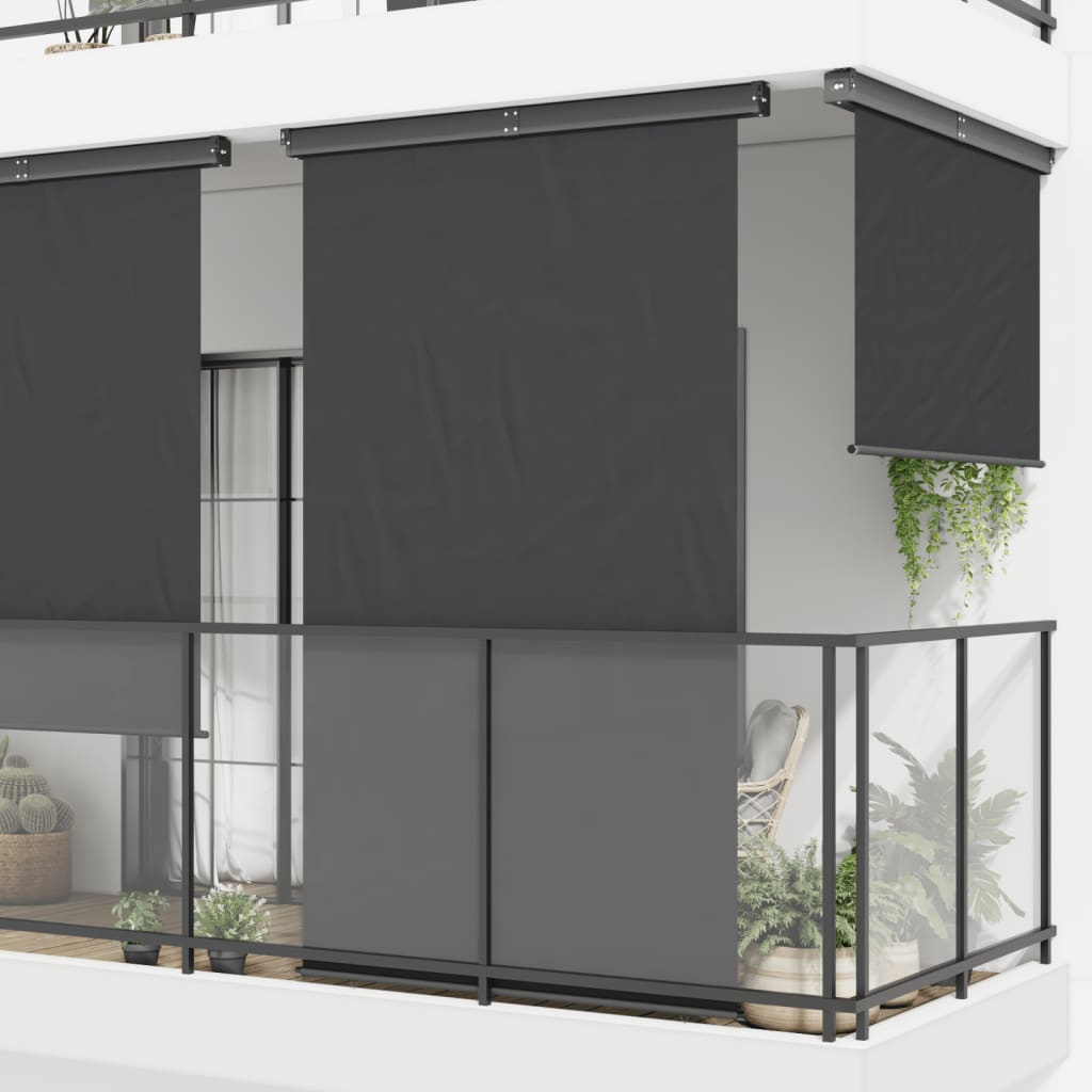 vidaXL Toldo lateral de balcón negro 145x250 cm