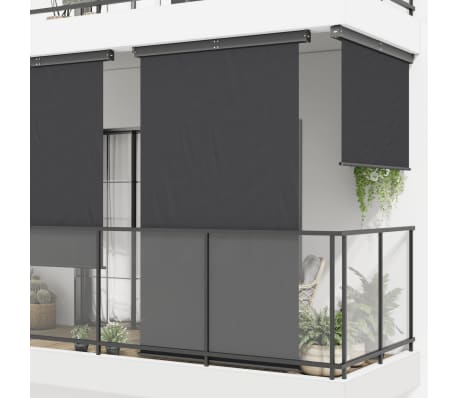 vidaXL Balcony Side Awning 145x250 cm Black