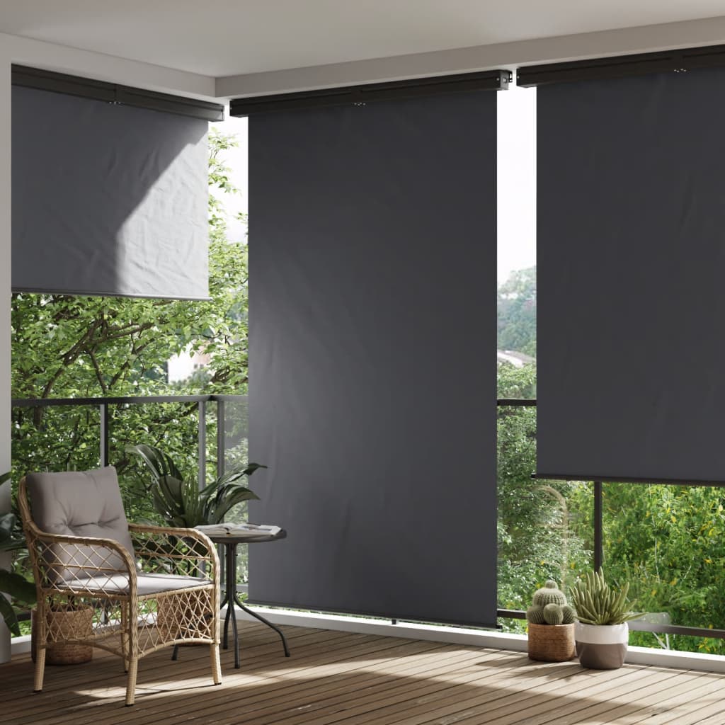 vida XL Balkon-Seitenmarkise 140x 250 cm Schwarz
