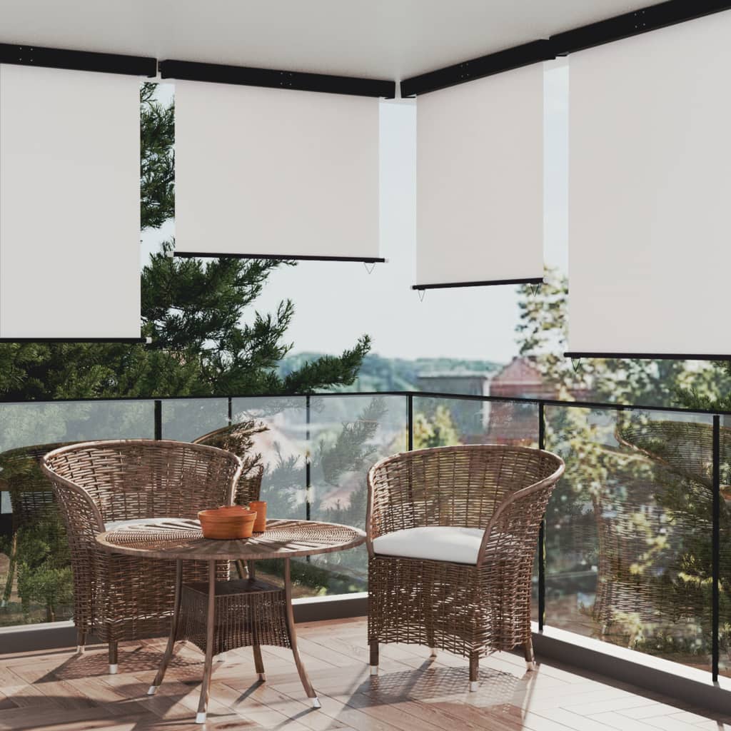 vida XL Balkon-Seitenmarkise 140x 250 cm Creme