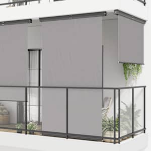 vidaXL Balkonska bočna tenda 145 x 250 cm siva