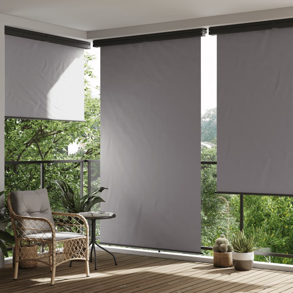 vida XL Balkon-Seitenmarkise 140x 250 cm Grau