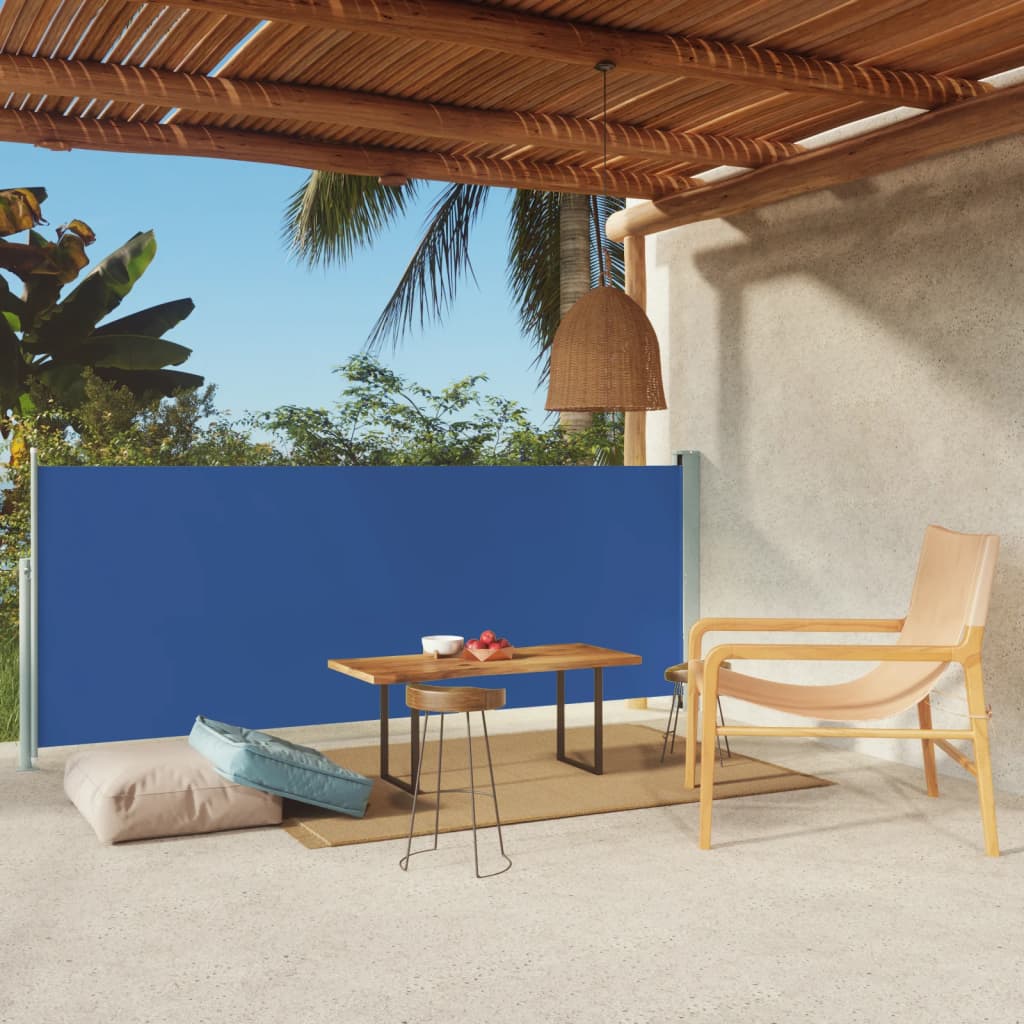 vidaXL Seitenmarkise Ausziehbar 117x300 cm Blau