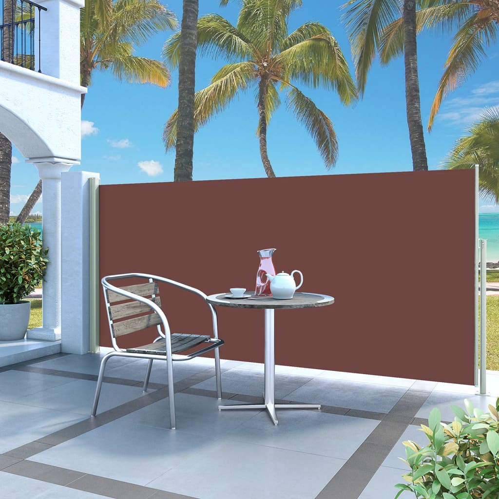 vida XL Seitenmarkise Ausziehbar 140x 300 cm Braun