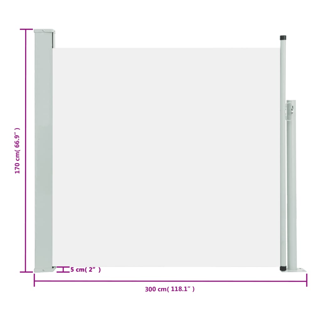 Seitenmarkise Ausziehbar 170x300 cm Creme