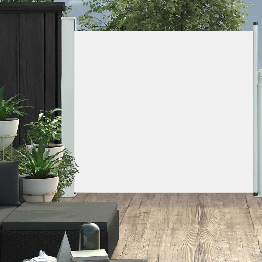 Krémszínű kihúzható oldalsó terasznapellenző 170 x 300 cm 