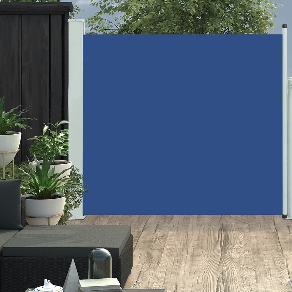 10: vidaXL sammenrullelig sidemarkise til terrassen 170 x 300 cm blå