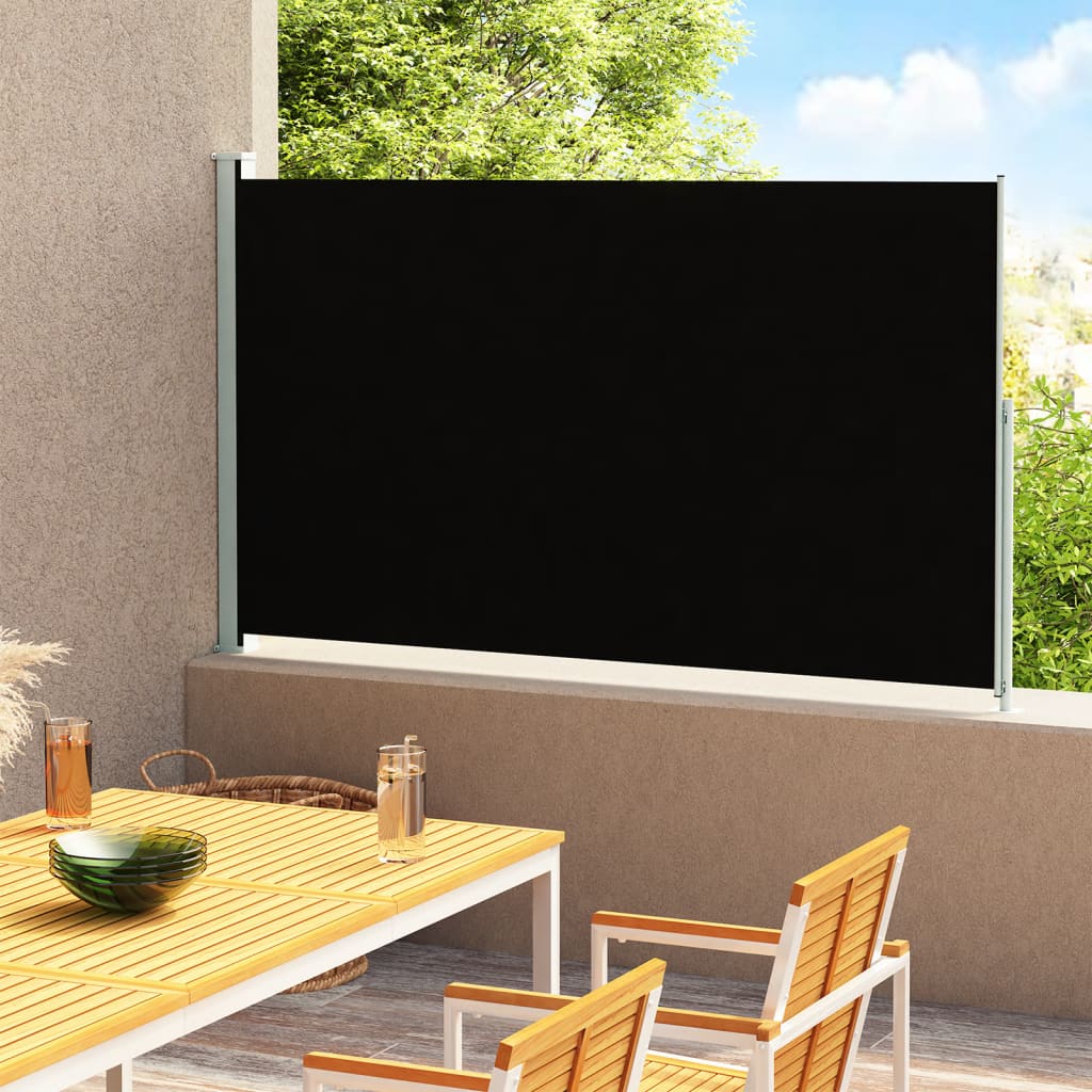 Fekete behúzható oldalsó terasznapellenző 180 x 300 cm 