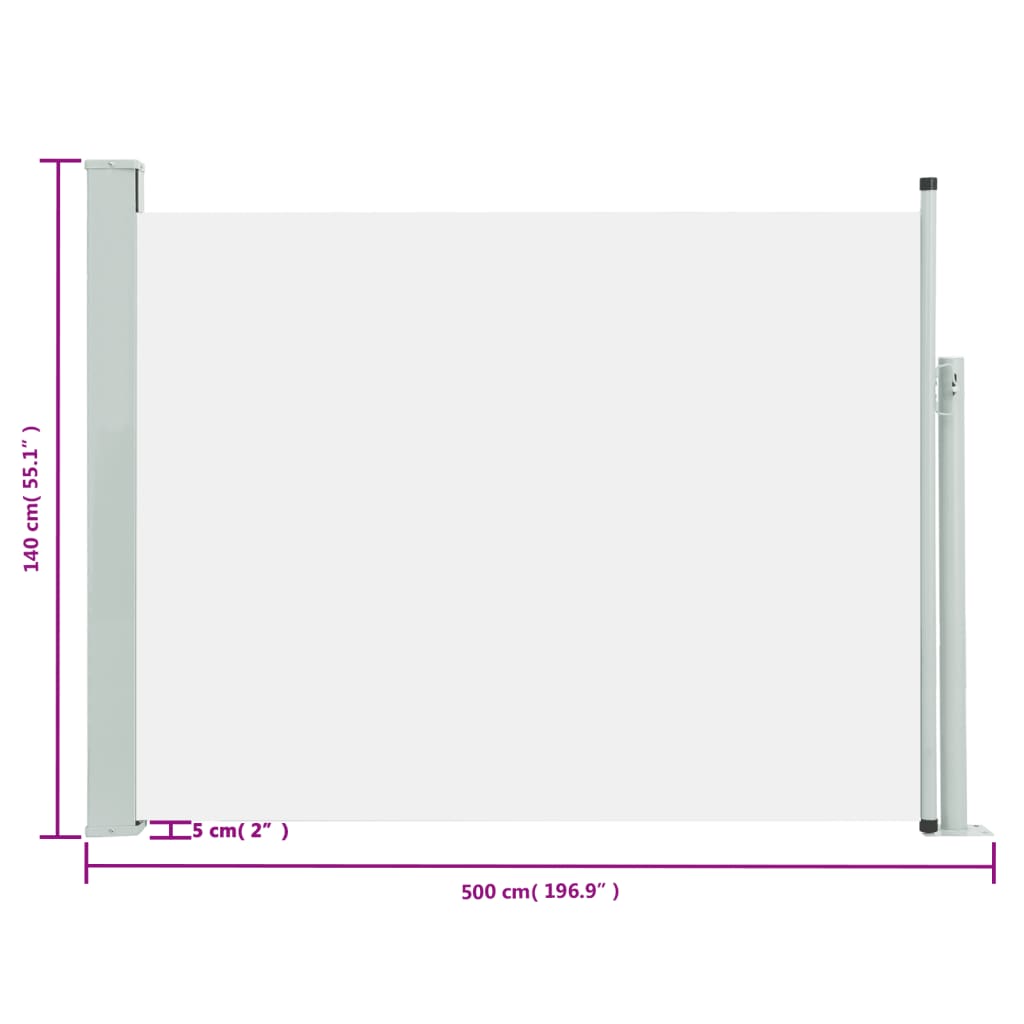 Seitenmarkise Ausziehbar 140×500 cm Creme kaufen 8