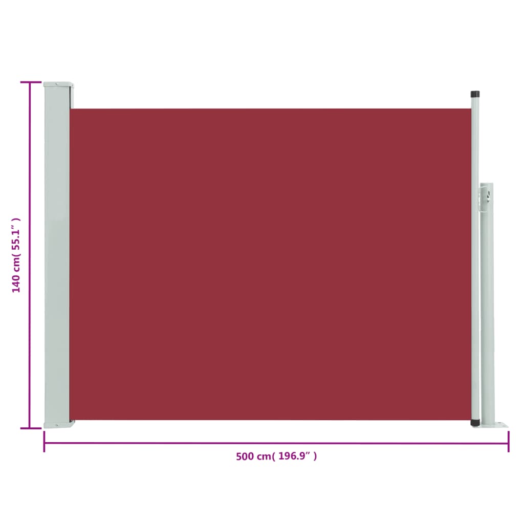 Seitenmarkise Ausziehbar 140×500 cm Rot kaufen 8