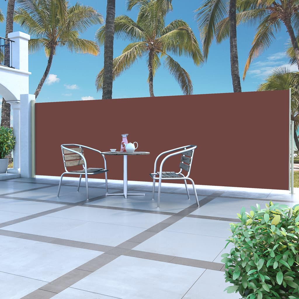 Lahtitõmmatav terrassi külgsein, 160x500 cm, pruun