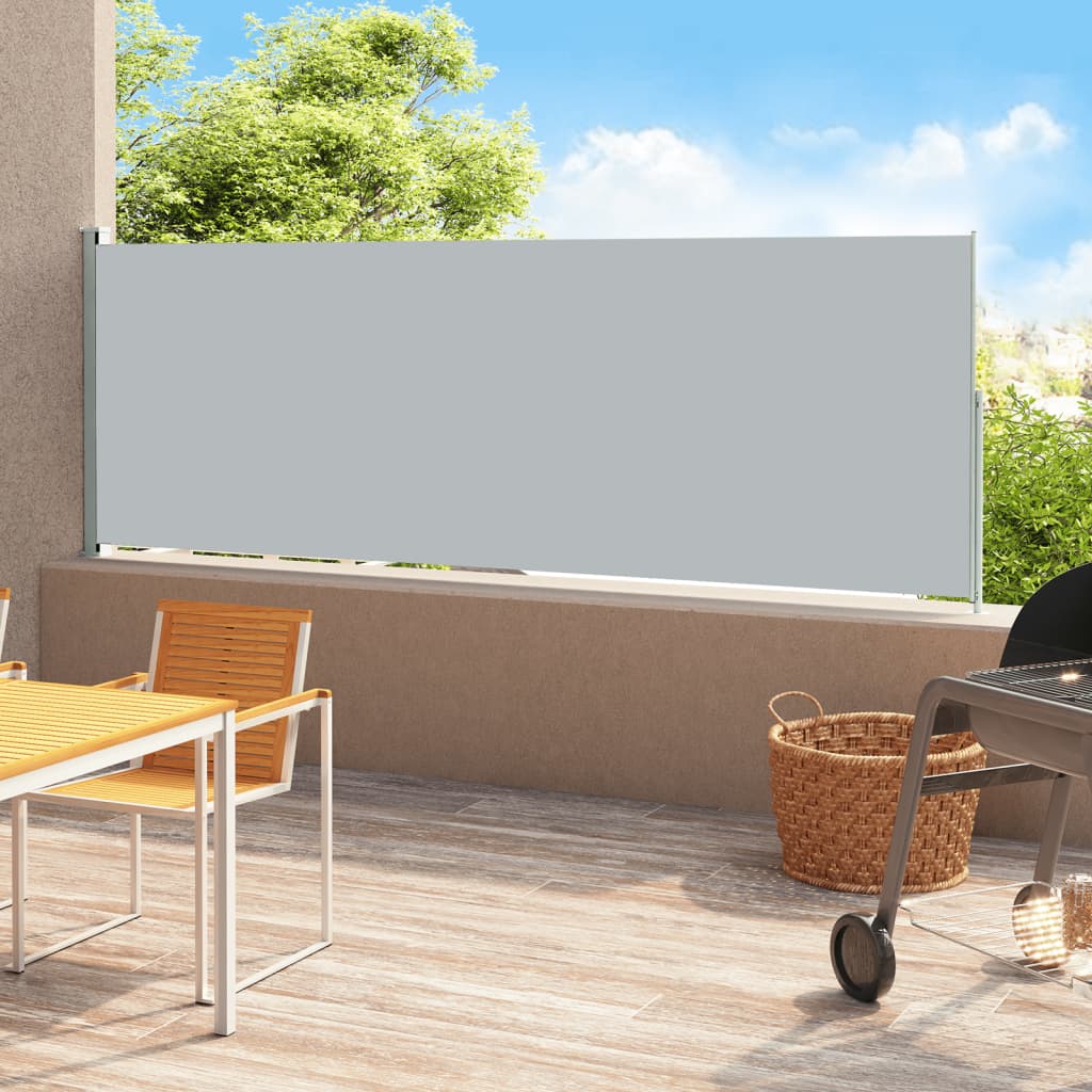 vida XL Seitenmarkise Ausziehbar 180x 500 cm Grau