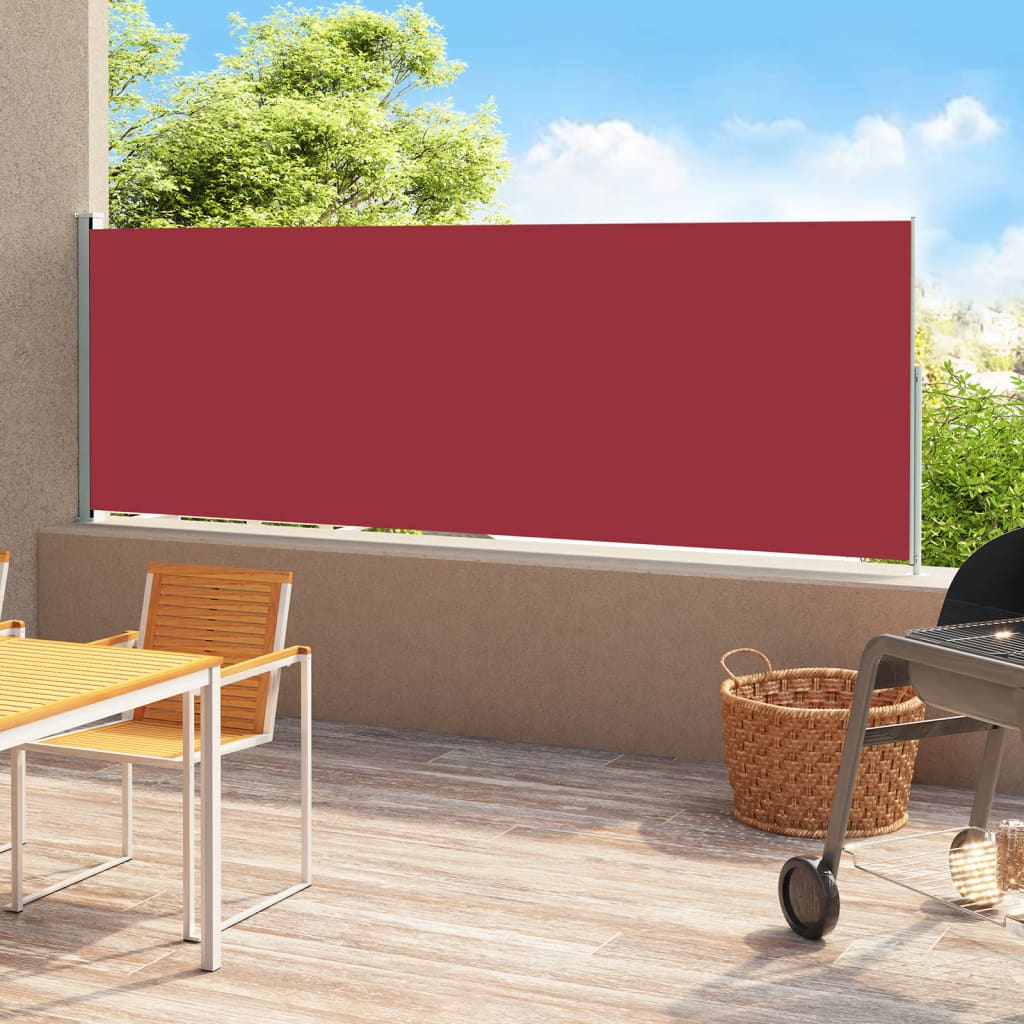 vida XL Seitenmarkise Ausziehbar 180x 500 cm Rot