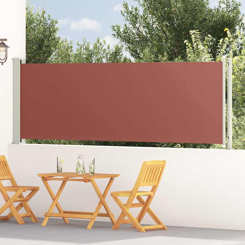 Auvent latéral rétractable de patio 117x600 cm Marron