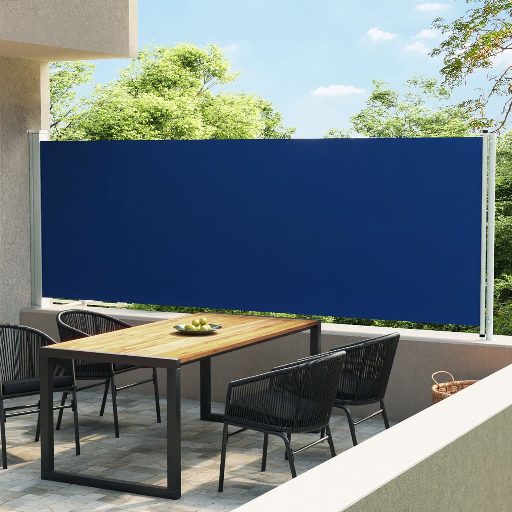 vidaXL Seitenmarkise Ausziehbar 160x600 cm Blau