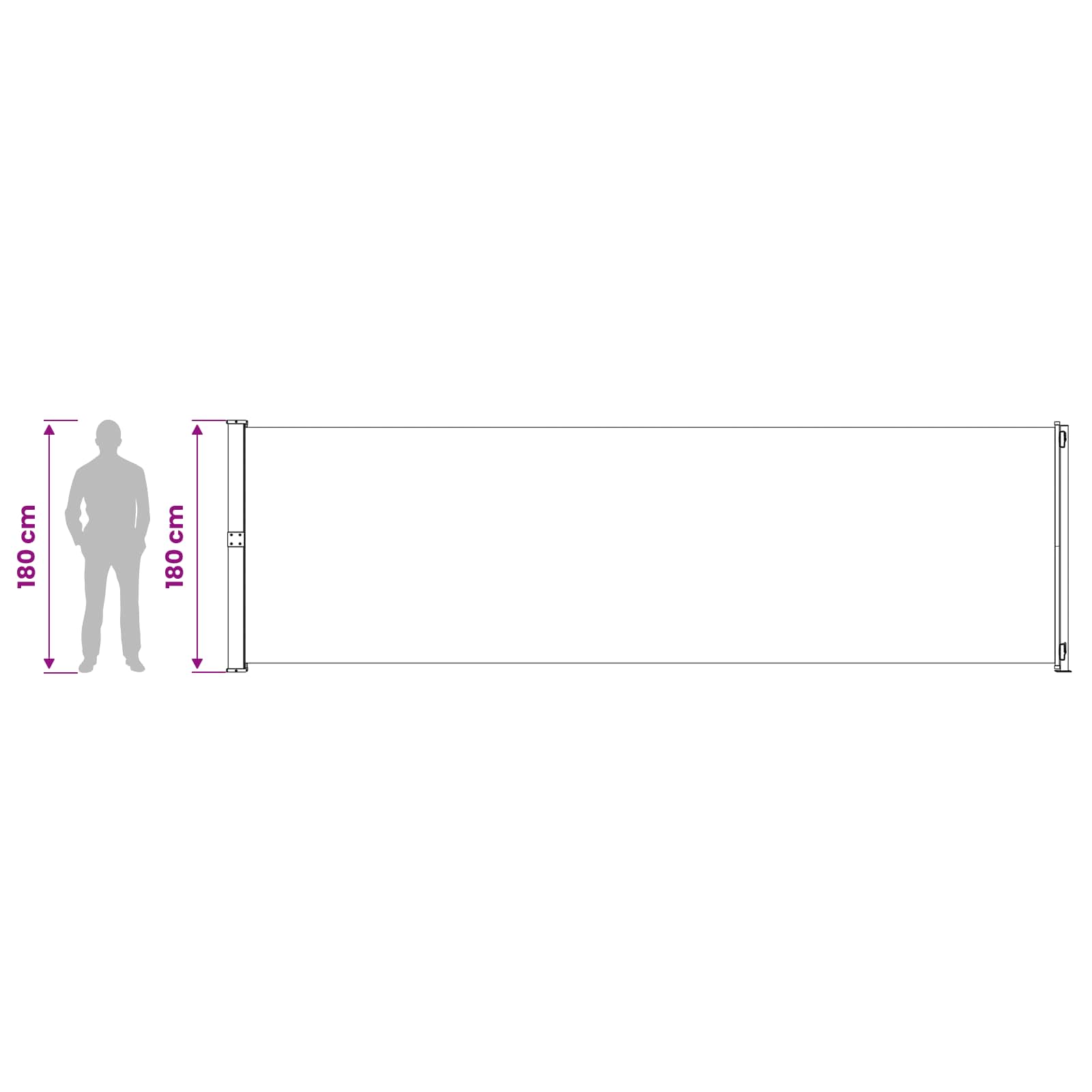 Patio Retractable Side Awning size guide