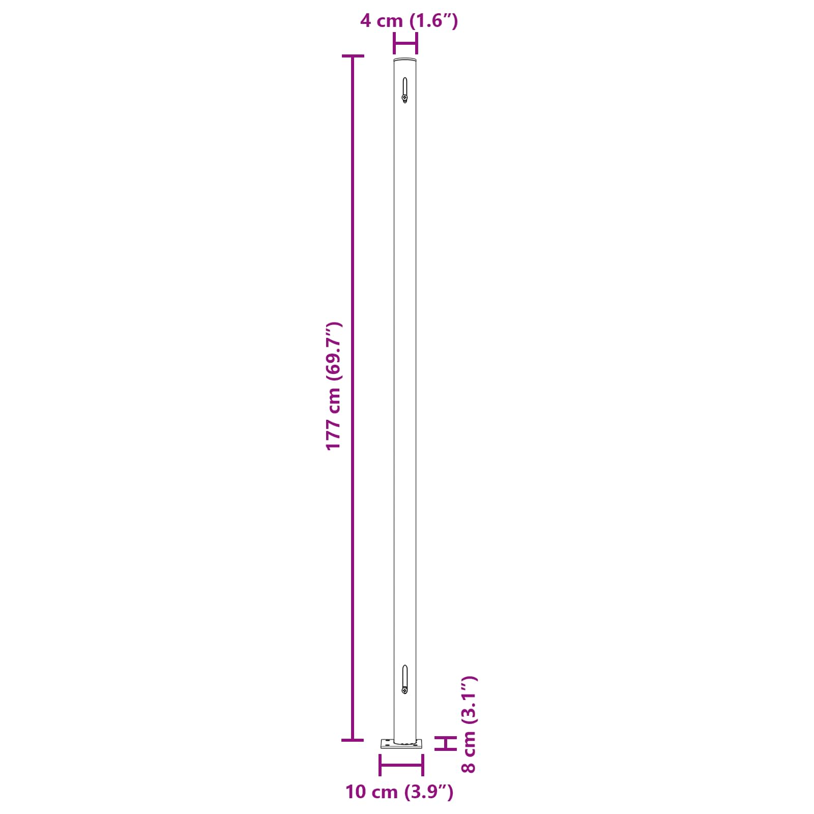 Patio Retractable Side Awning size guide