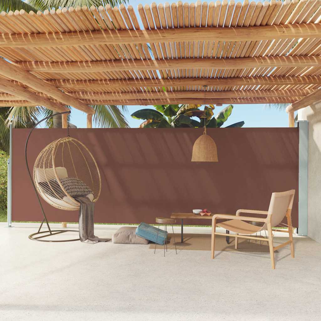 vida XL Seitenmarkise Ausziehbar 180x 600 cm Braun